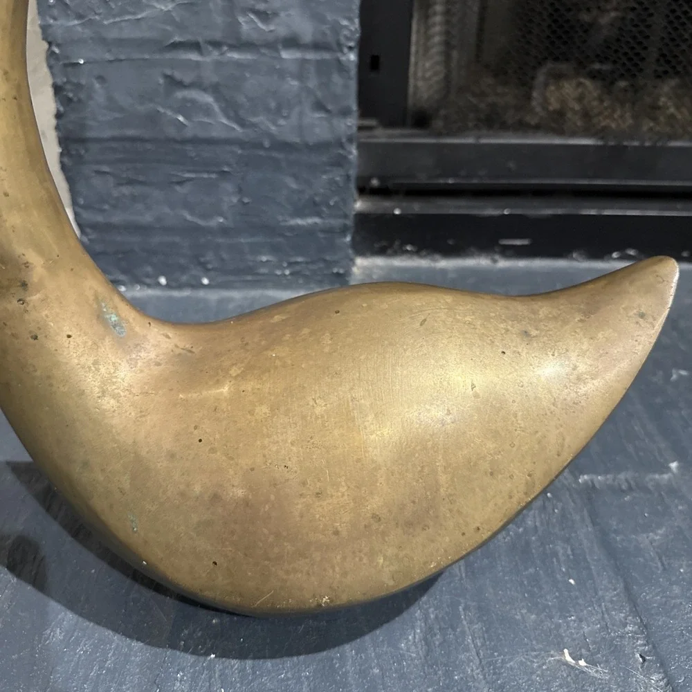 Vintage XL Brass Swan Figurine 21